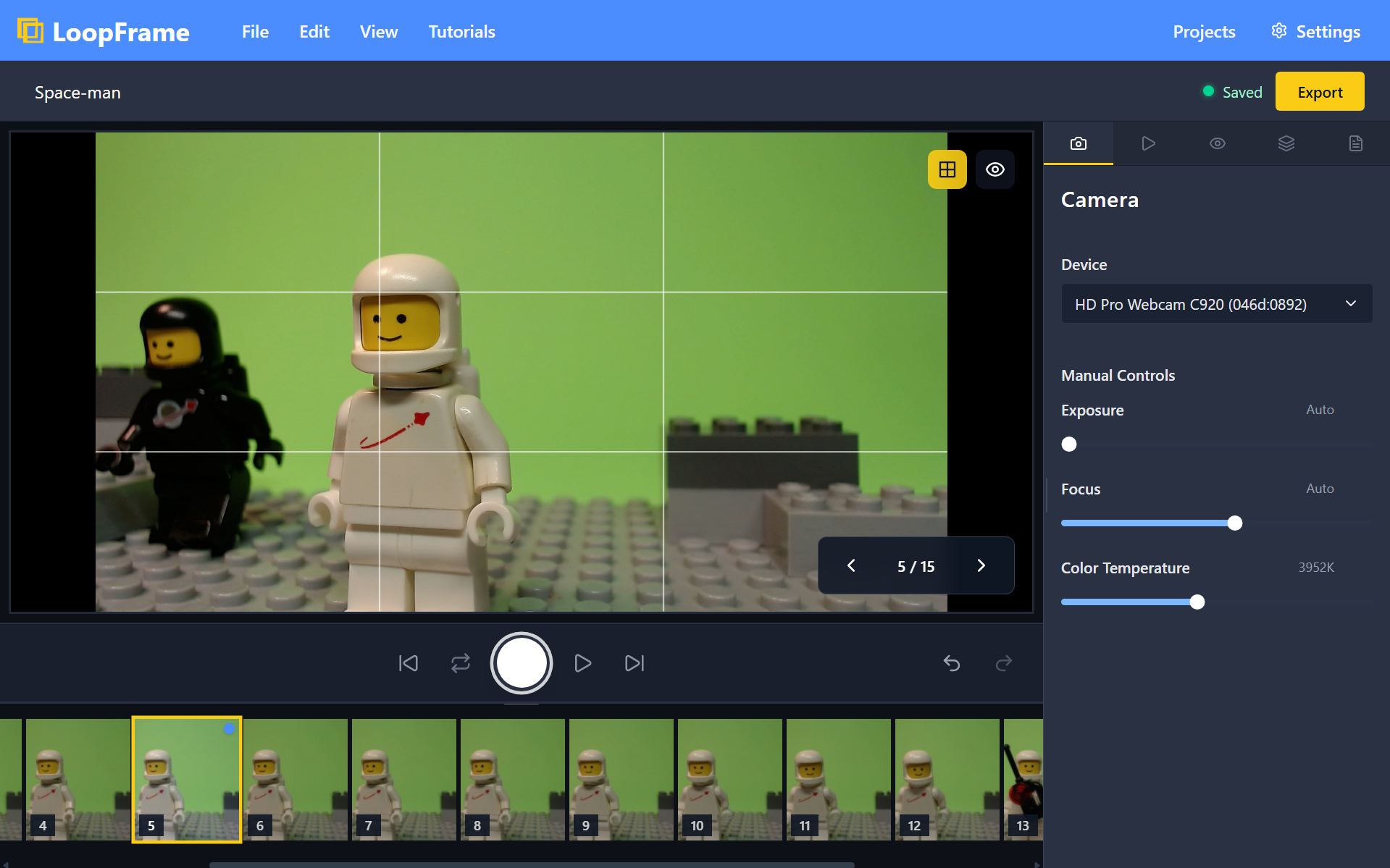 LoopFrame stop motion editor preview